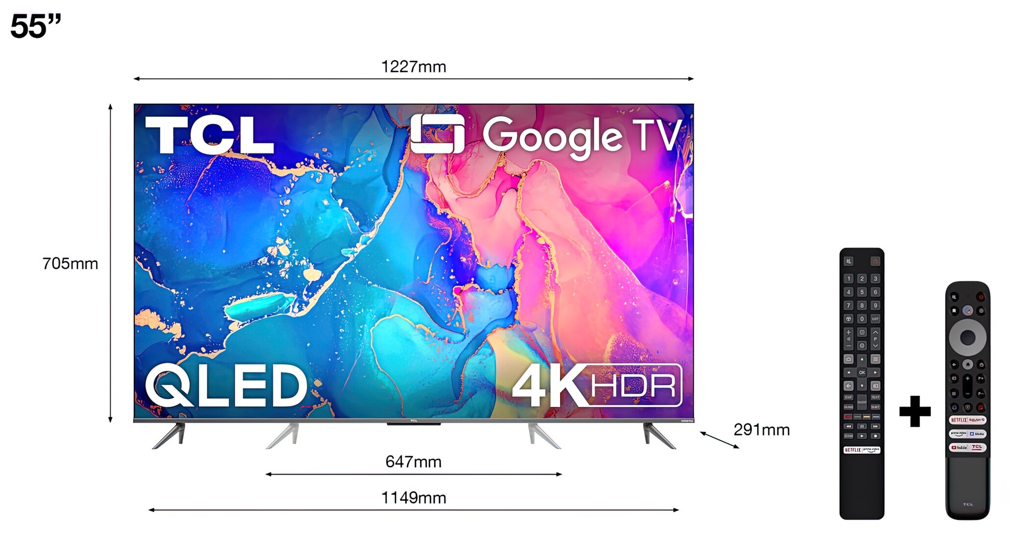 TCL 55QLED760 55" LED 4K Google TV Dolby Vision Telewizor - niskie ceny i  opinie w Media Expert
