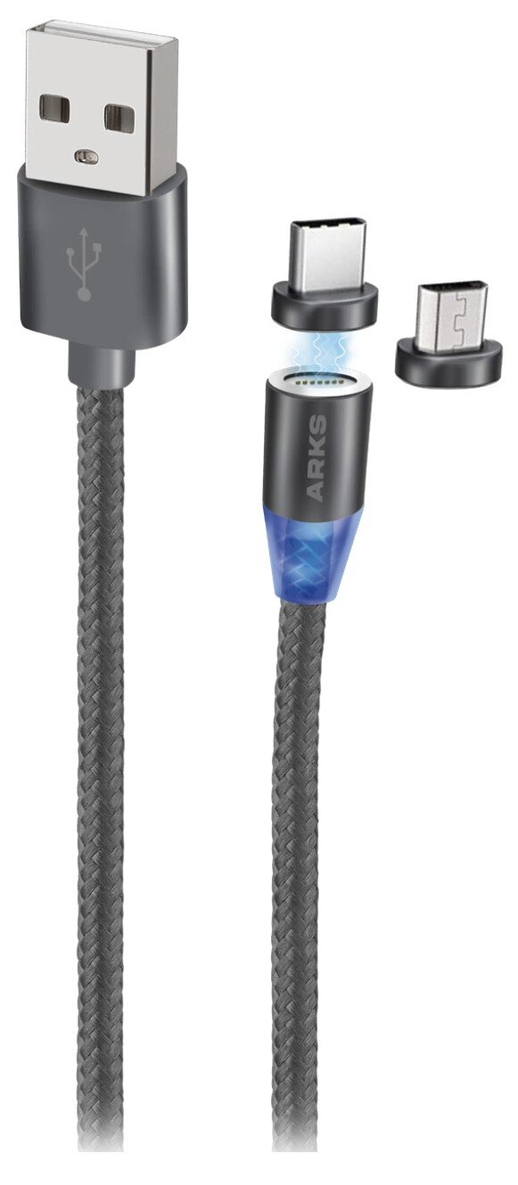 ARKS 1 m Czarny Kabel USB - Micro USB/USB Typ C - niskie ceny i opinie w Media  Expert