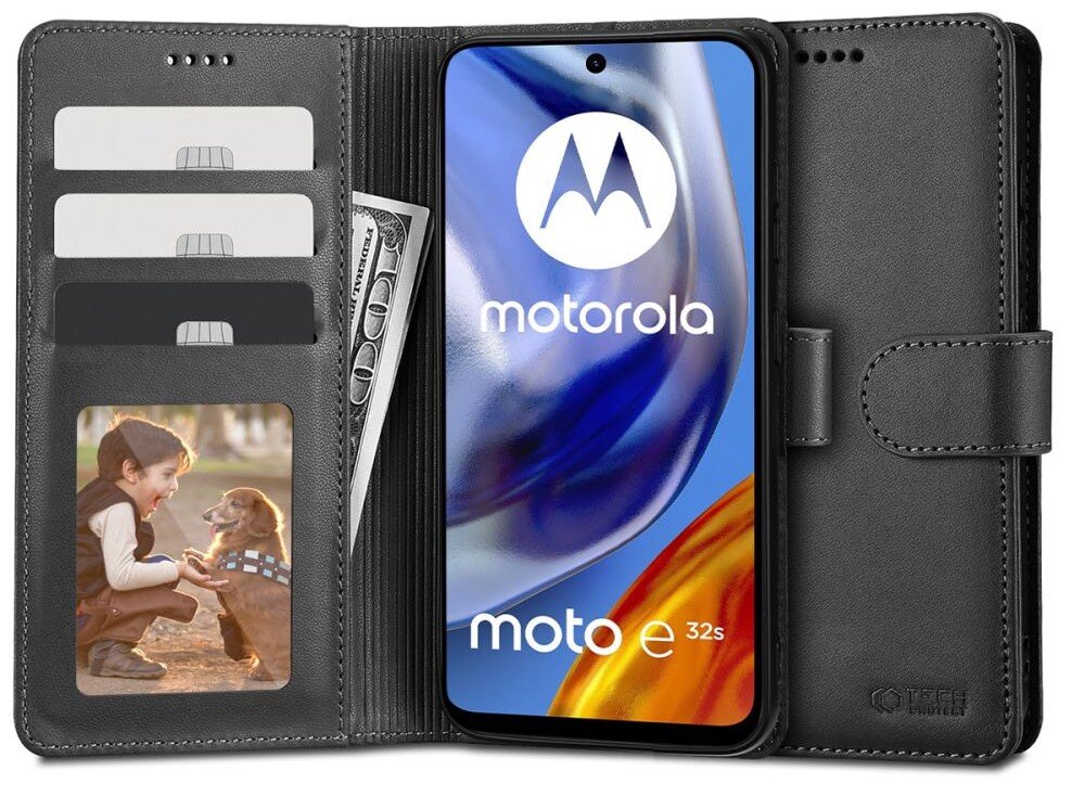 TECH-PROTECT Wallet do Motorola Moto G22/E32/E32s Czarny Etui - niskie ceny  i opinie w Media Expert