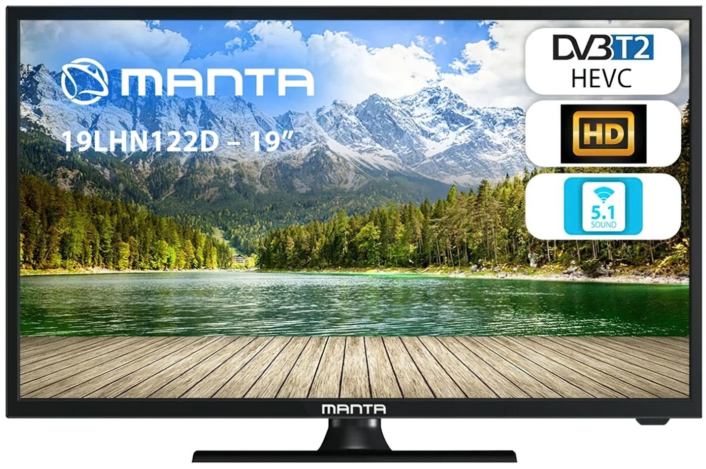 MANTA 19LHN122D 19" LED DVB-T2/HEVC/H.265 Telewizor - niskie ceny i opinie  w Media Expert