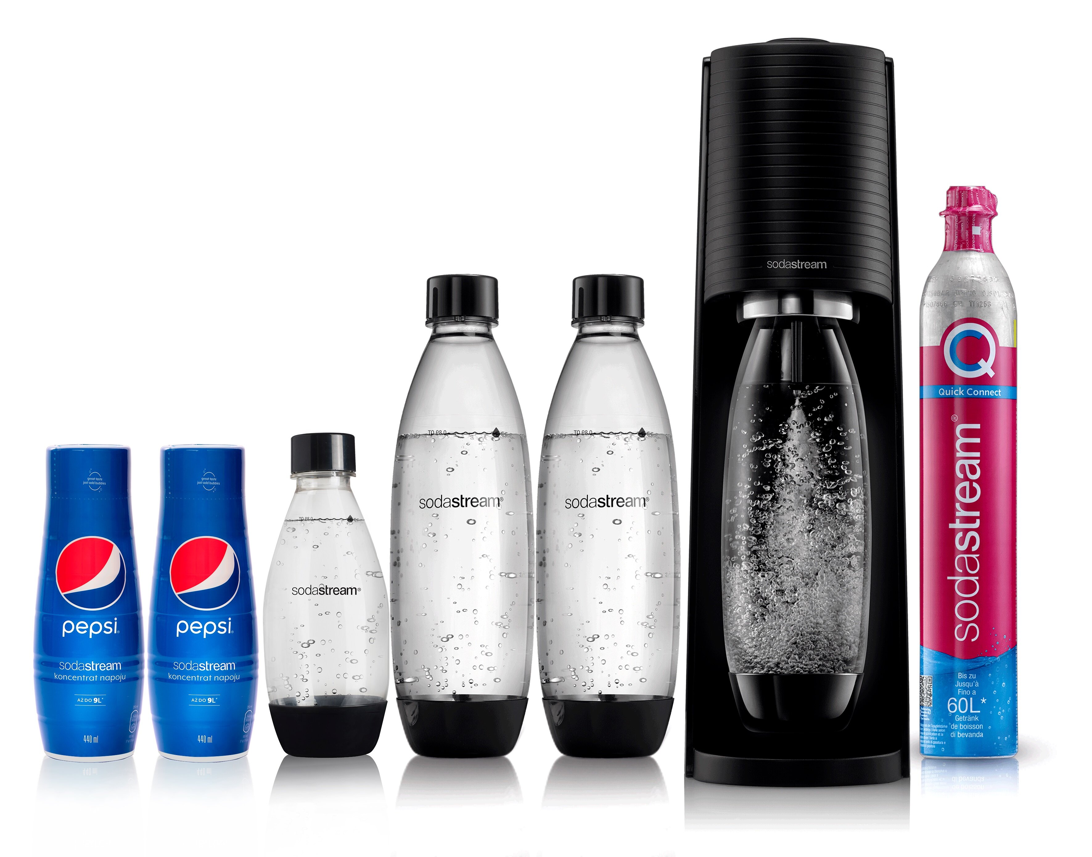 SODASTREAM Terra Czarny + 3 butelki + 2 syropy Pepsi Saturator - niskie  ceny i opinie w Media Expert