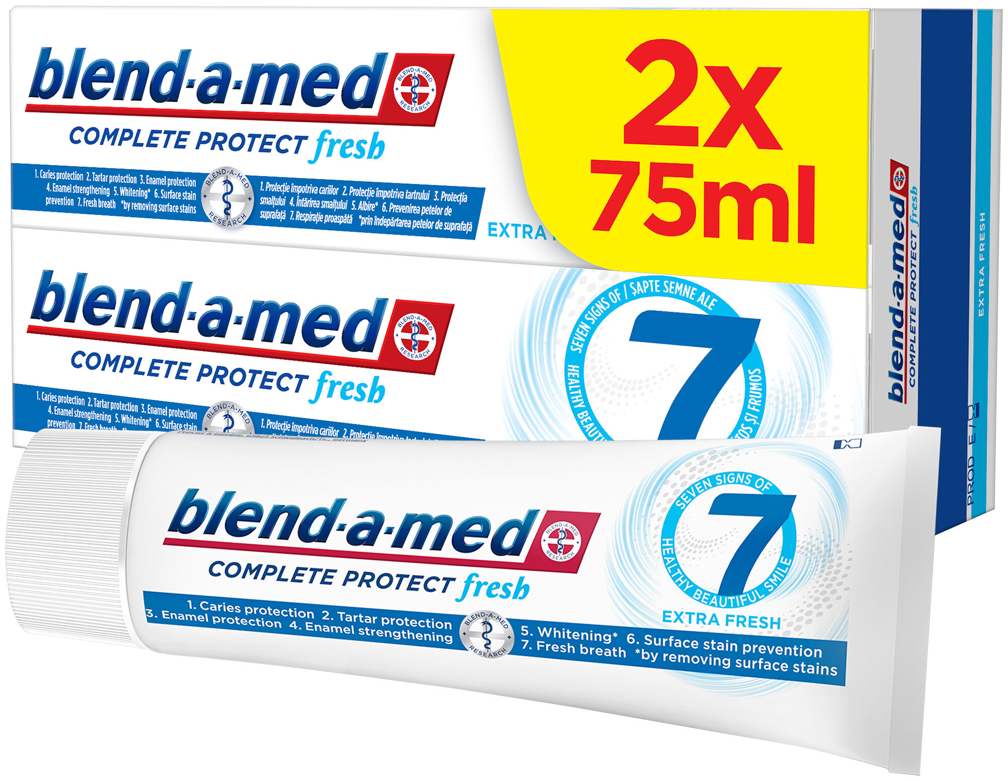BLEND-A-MED Complete Protect 7 Extra Fresh 2x75 ml Pasta do zębów - niskie  ceny i opinie w Media Expert