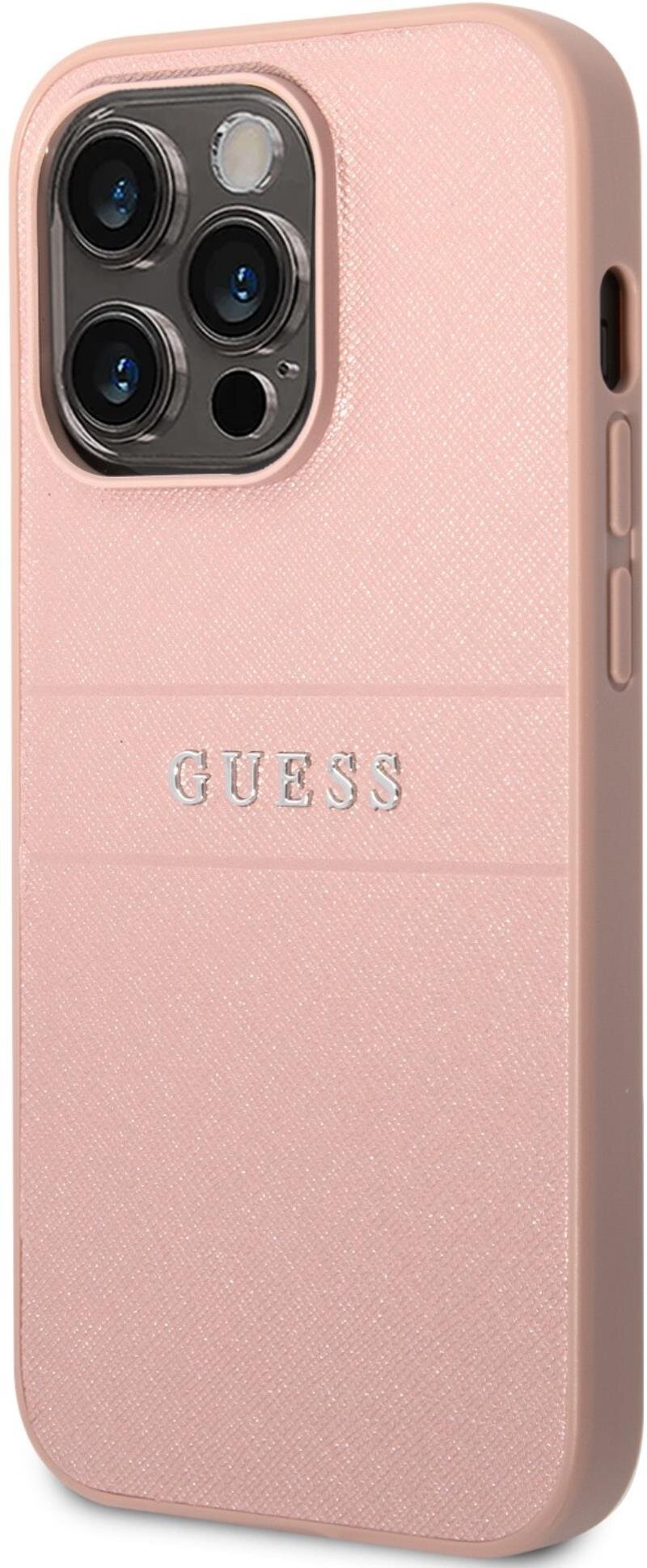 Étui Guess, Saffiano pour IPhone 14 Plus, Rose