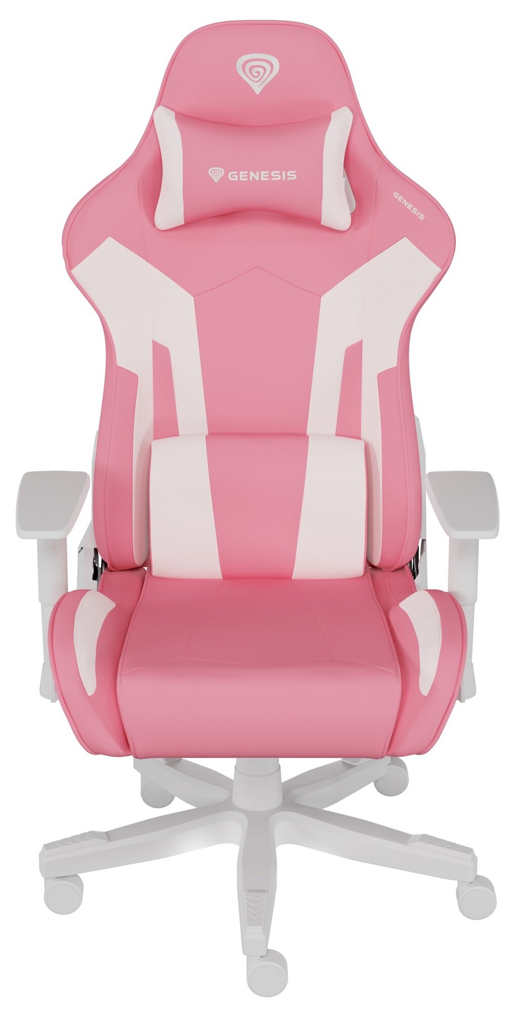 GENESIS Nitro 710 Różowo-biały Fotel - niskie ceny i opinie w Media Expert