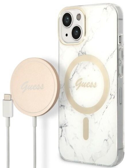 GUESS Marble do Apple iPhone 14 Plus Biały + Ładowarka MagSafe Etui -  niskie ceny i opinie w Media Expert