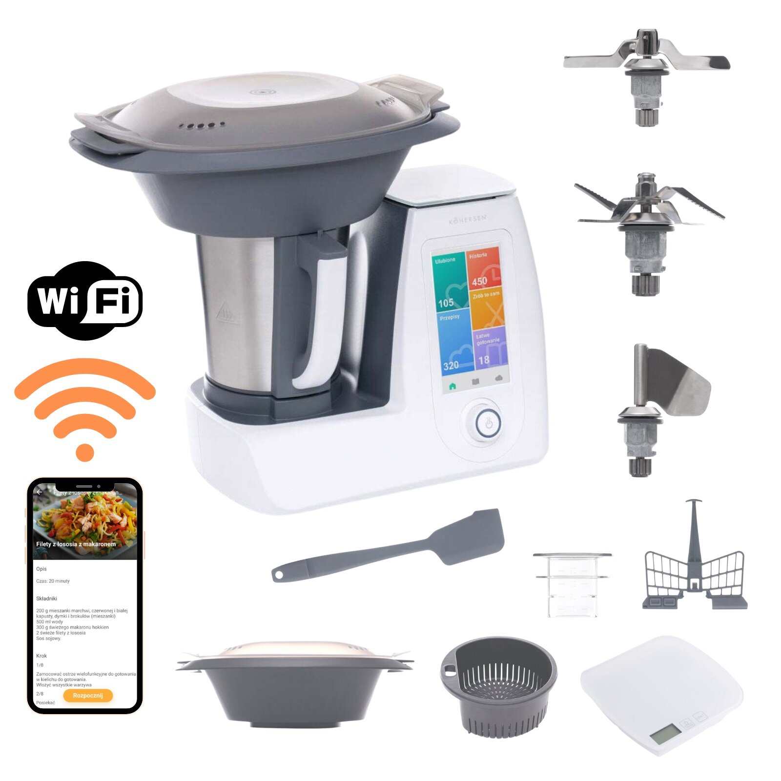 SILVERCREST® Wielofunkcyjny robot kuchenny z Wi-Fi Mon…