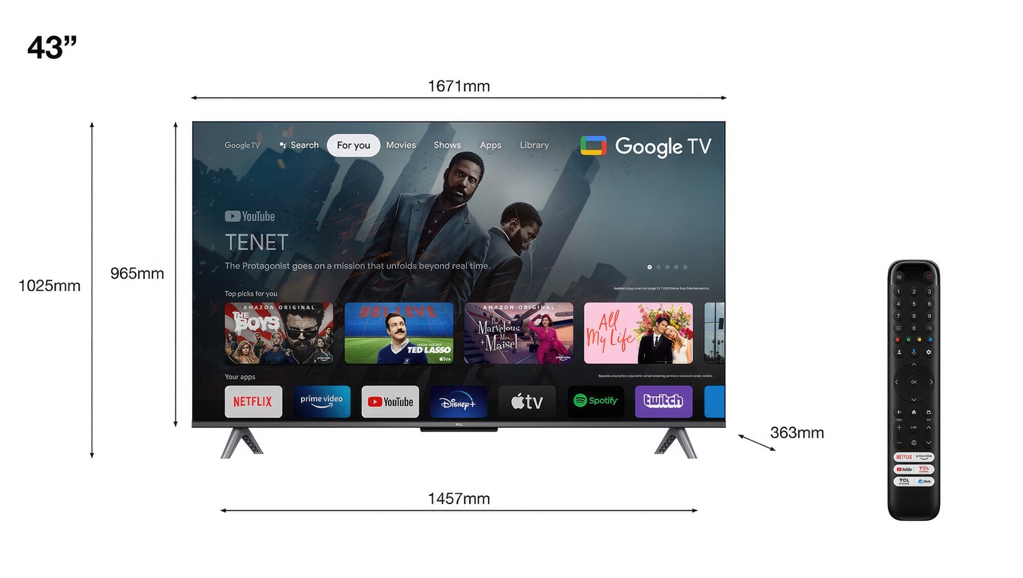 TCL 43C645 43 QLED 4K Google TV Dolby Vision Dolby Atmos HDMI 2.1  Telewizor - niskie ceny i opinie w Media Expert