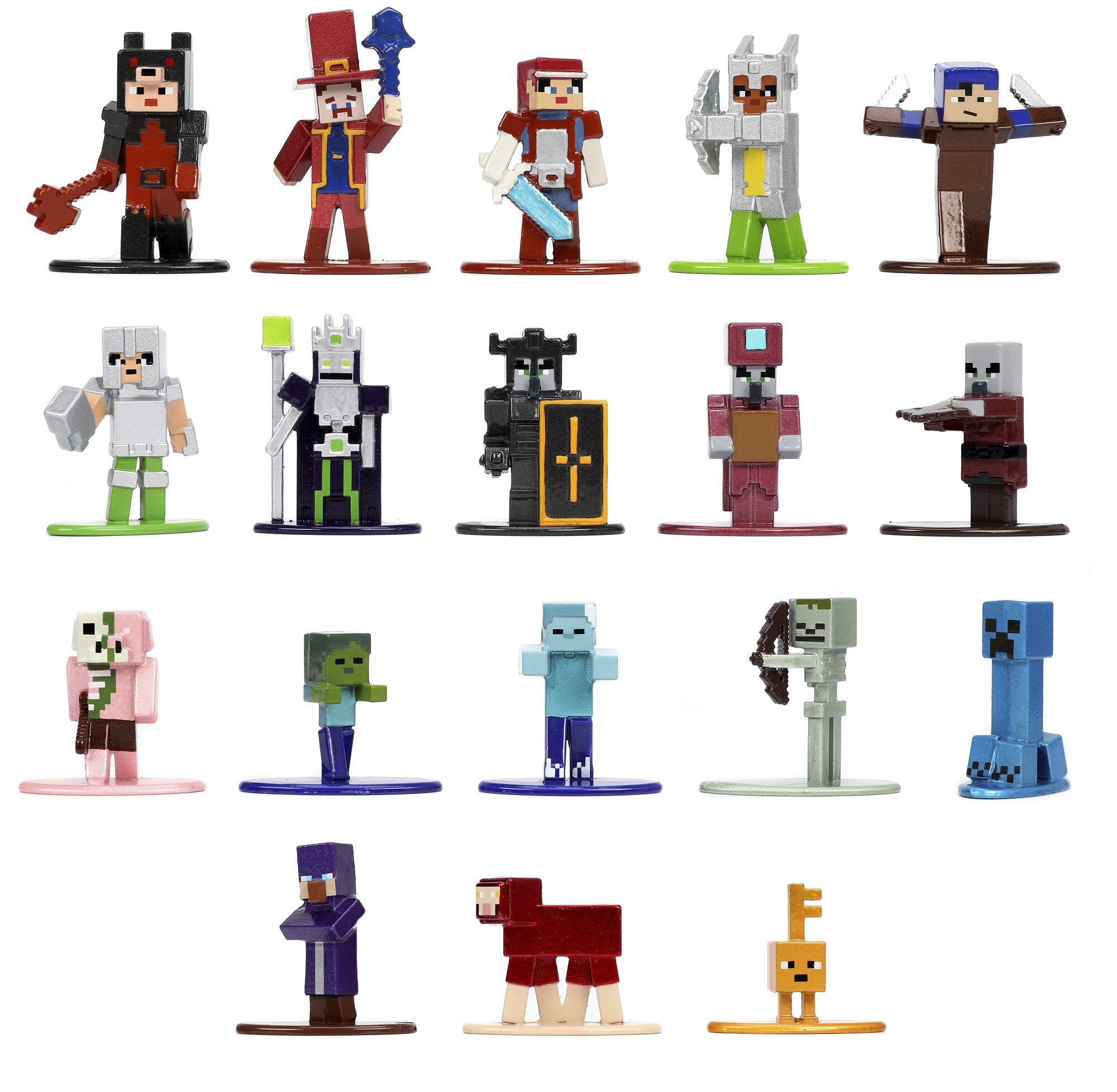 Boneco Jada de Metal Minecraft Pack com 20 - 4967 - DTC