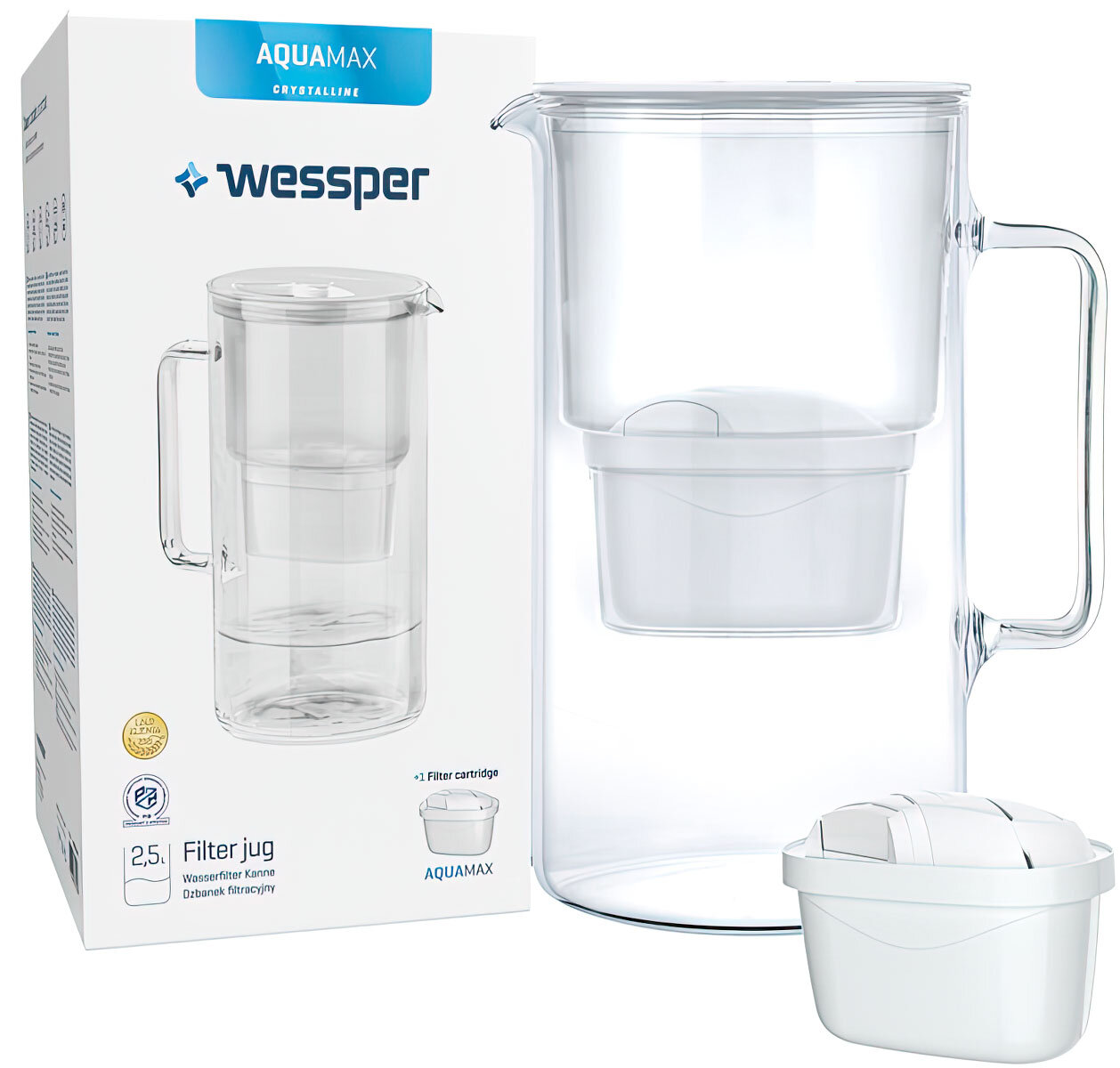 WESSPER AquaMax Crystalline Biały Dzbanek filtrujący - niskie ceny i opinie  w Media Expert