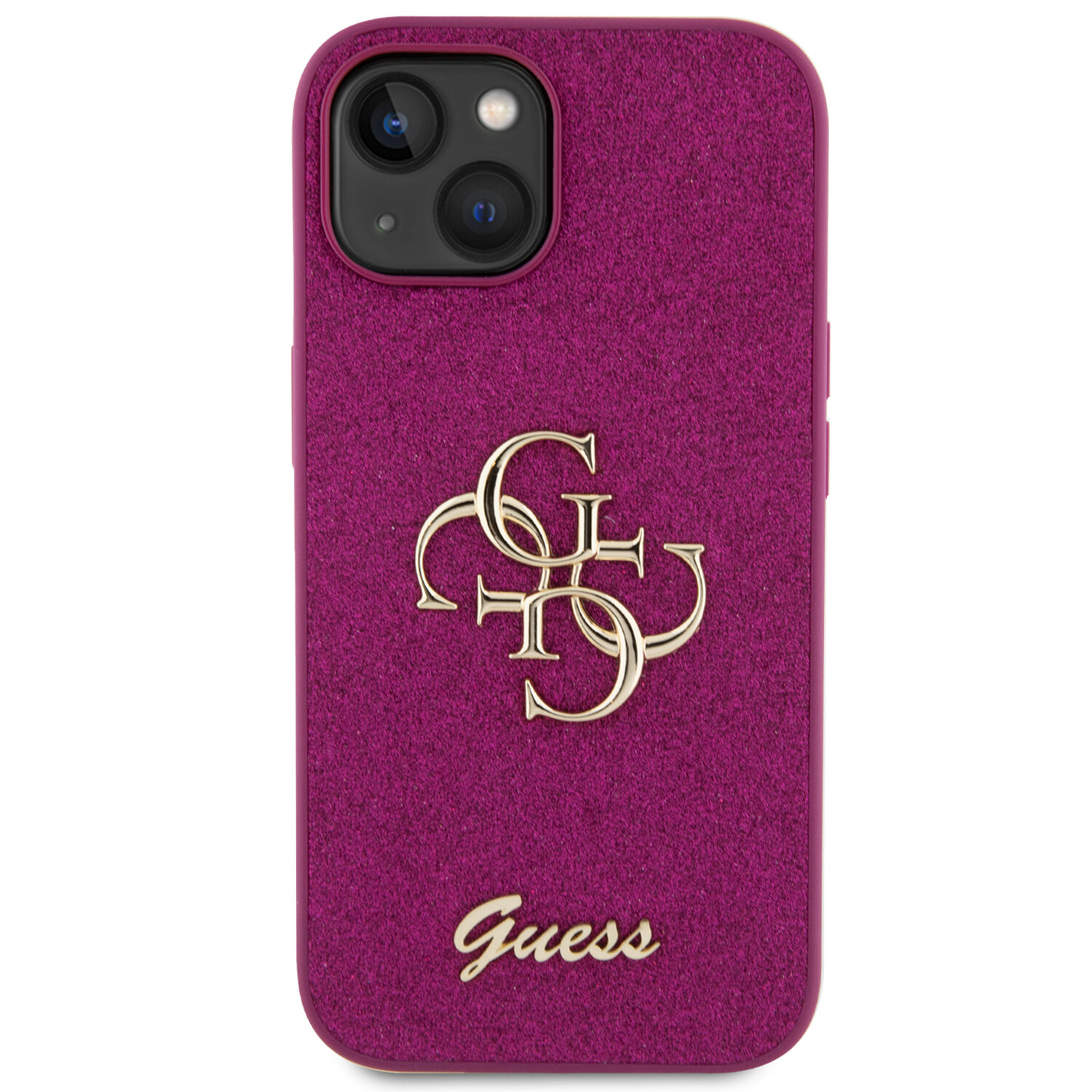 Case Guess Sequin Script Metal do iPhone 15 Pro Max - fioletowy