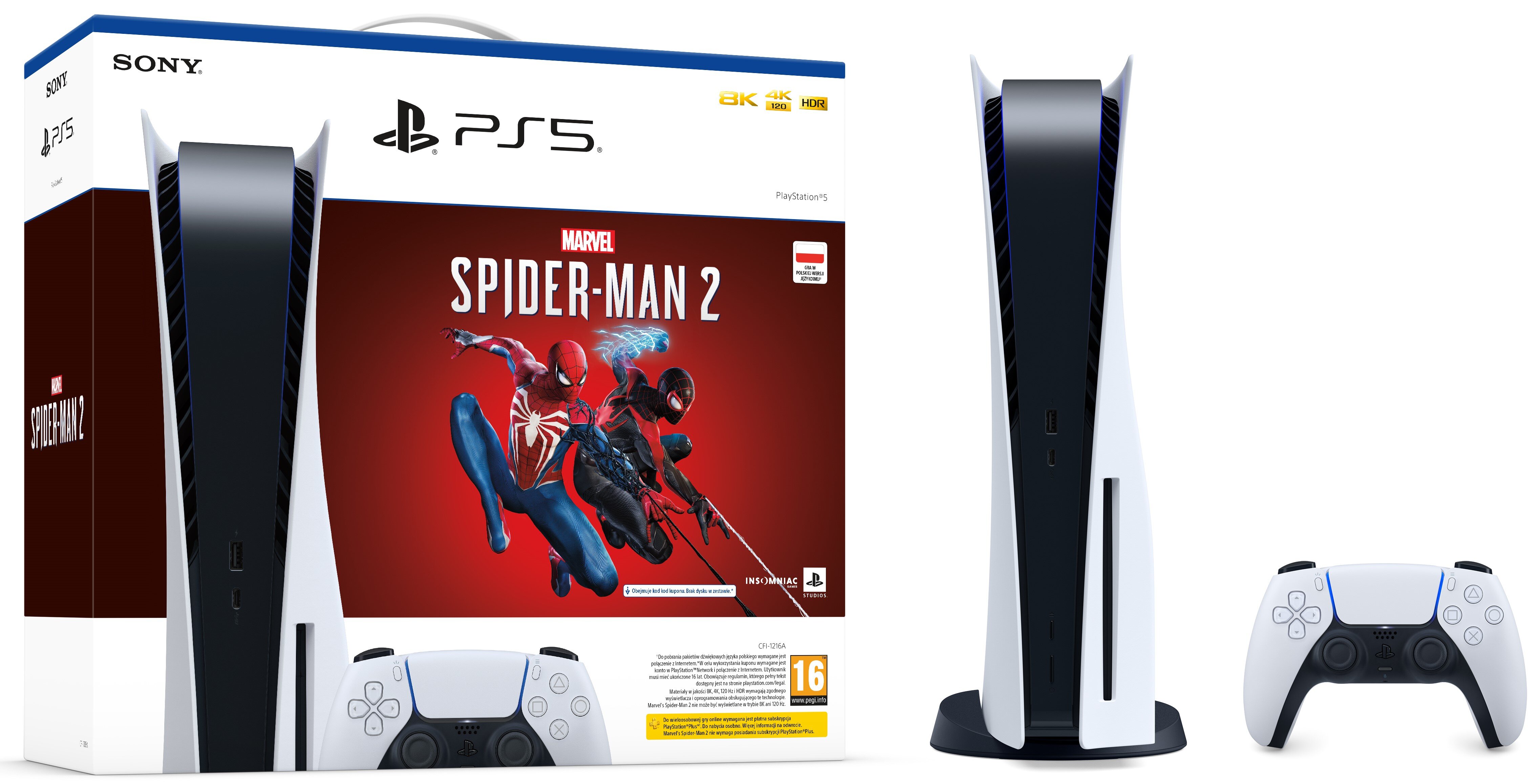 Konsola SONY PlayStation 5 z napędem Blu-ray 4K UHD + Gra Marvel's  Spider-Man 2 - niskie ceny i opinie w Media Expert