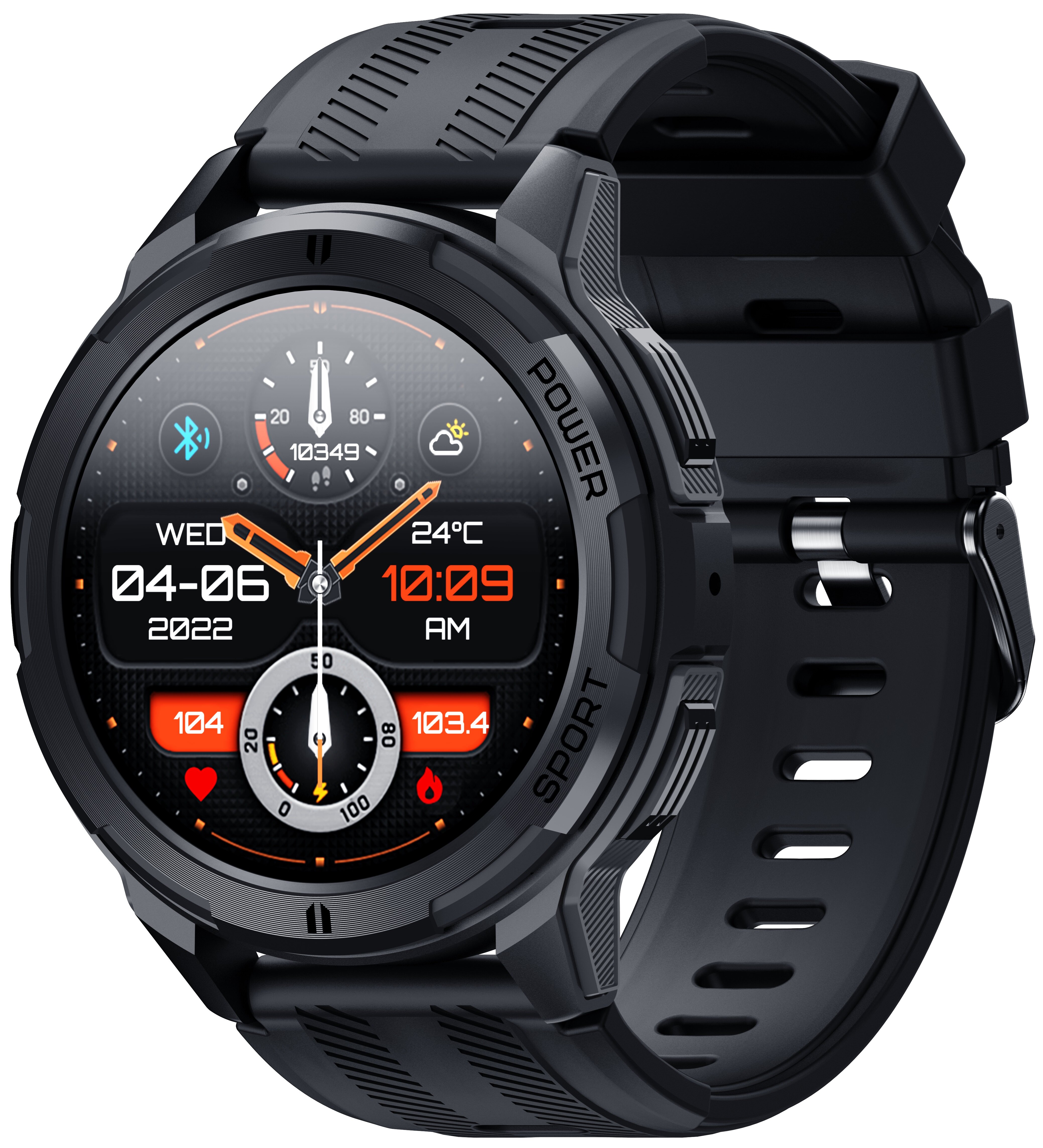  OUKITEL BT10 Military Smart Watch for Men(Answer/Dial),5ATM  Waterproof Rugged Fitness Tracker Smartwatch,1.43'AMOLED HD  Display,Tactical Sports Watch,123+Sport Modes,24H Health Monitor,for  iOS/Android : Electronics