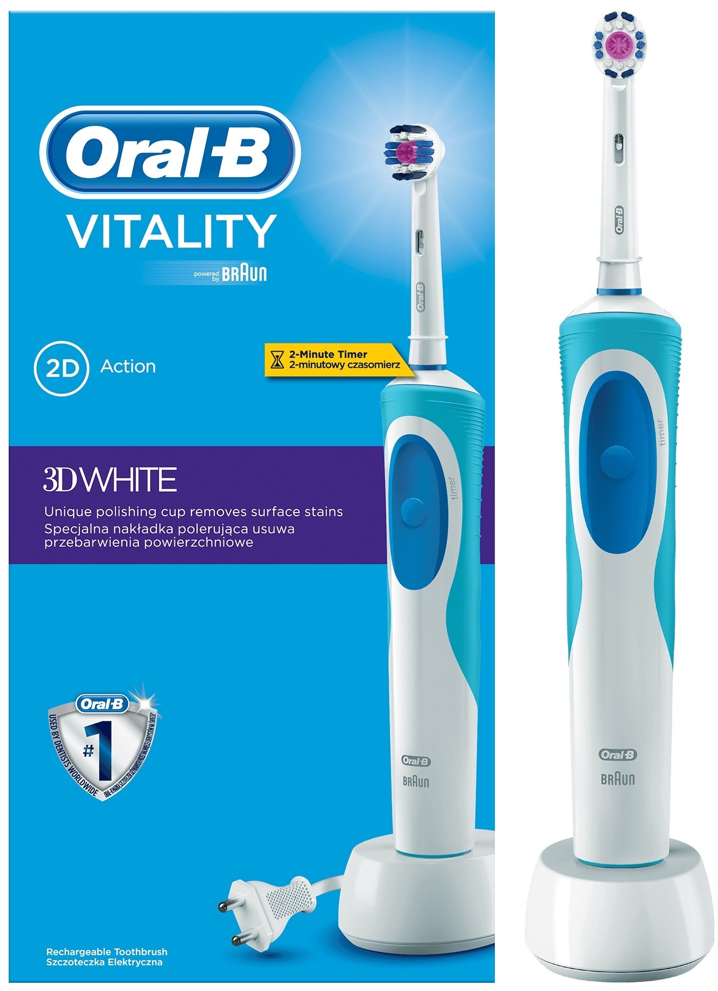 ORAL-B Vitality Pro White (D12.013) Szczoteczka rotacyjna - niskie ceny i  opinie w Media Expert