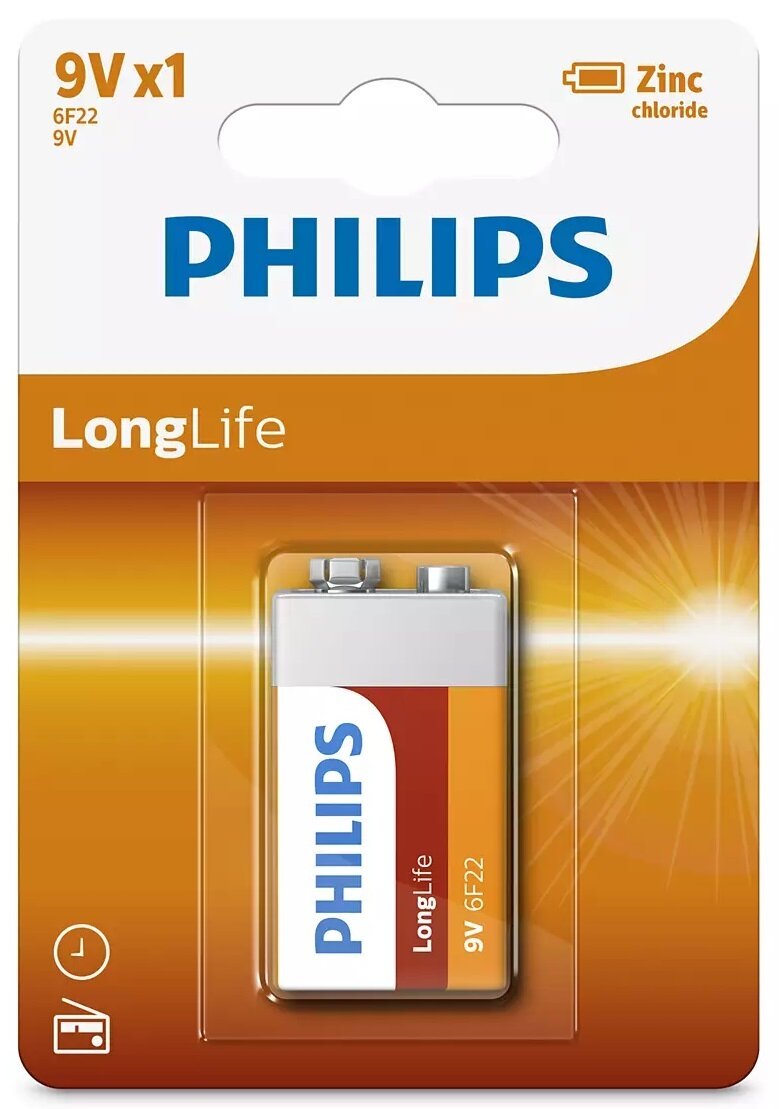 PHILIPS LongLife (1 szt.) Bateria 6F22 9V - niskie ceny i opinie w Media  Expert