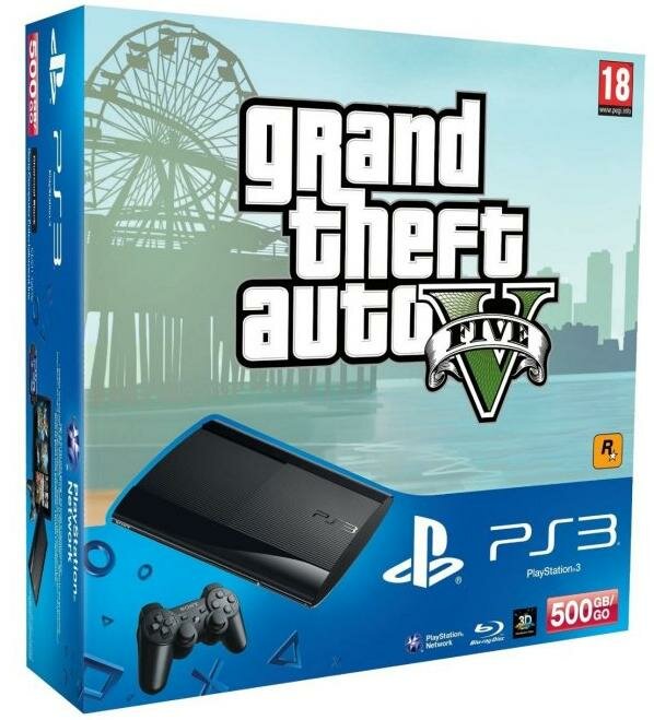 SONY Playstation 3 Super Slim 500 GB + Grand Theft Auto V Konsola - niskie  ceny i opinie w Media Expert