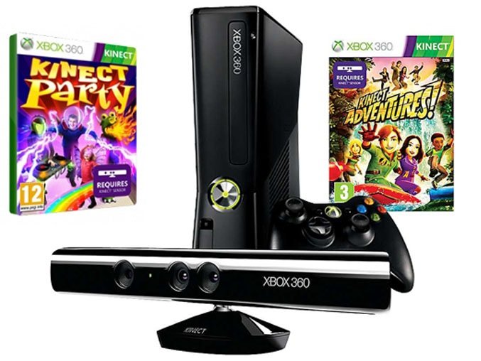 MICROSOFT Xbox 360 4GB + Kinect + Gra Kinect Adventures + Gra Kinect Party  Konsola - niskie ceny i opinie w Media Expert