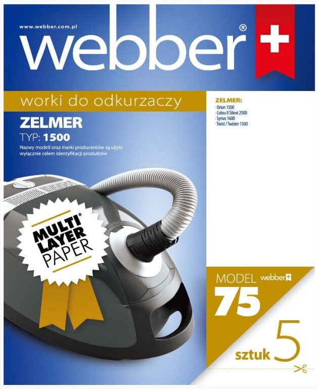 WEBBER 75 (5 sztuk) Worek do odkurzacza - niskie ceny i opinie w Media  Expert