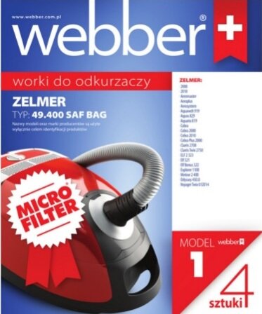 WEBBER 1 (4 sztuki) Worek do odkurzacza - niskie ceny i opinie w Media  Expert