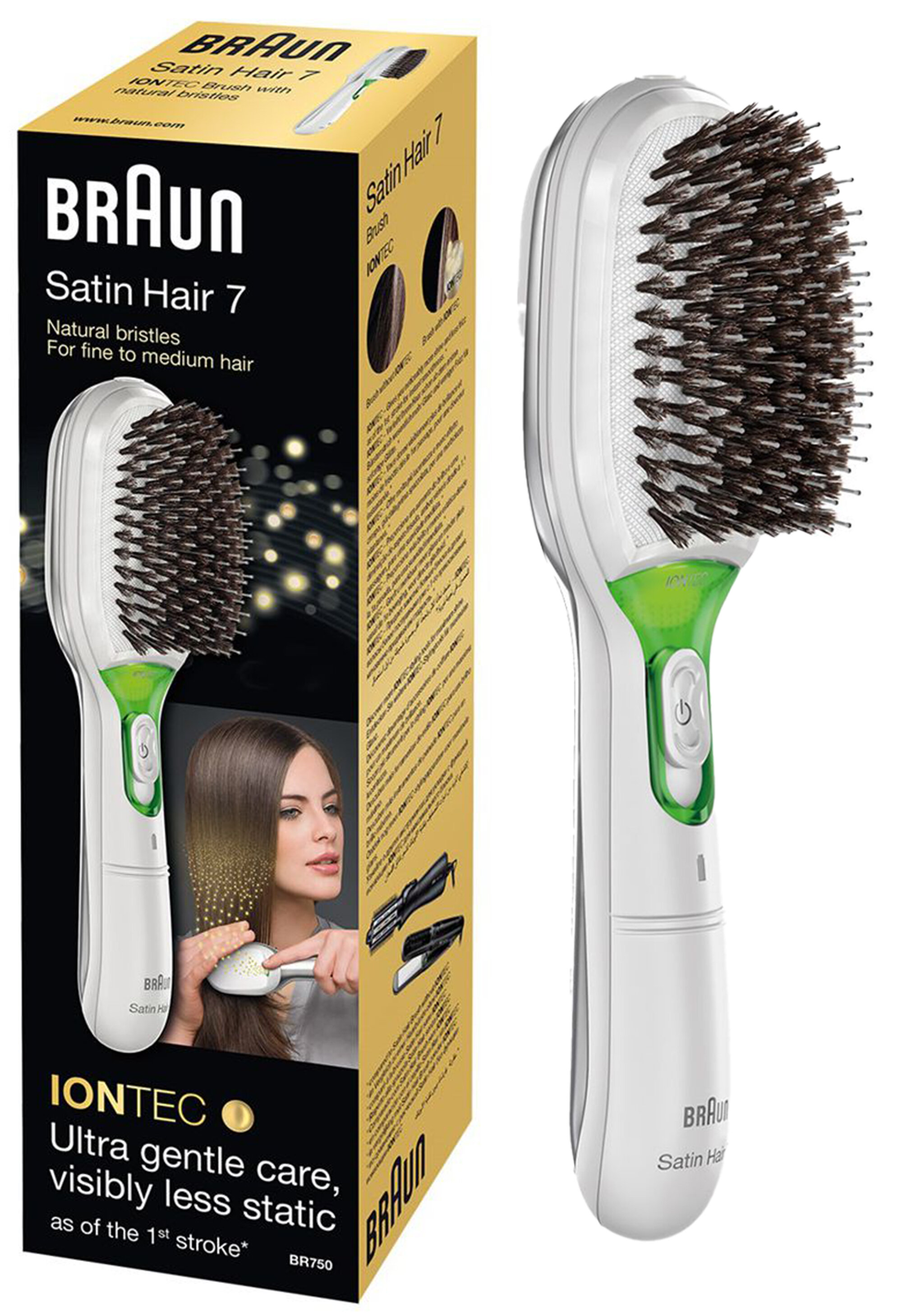 BRAUN BR750 Satin Hair 7 Iontec Biało-zielony Szczotka jonizująca - niskie  ceny i opinie w Media Expert