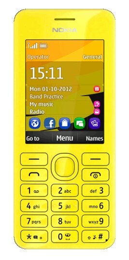 NOKIA 206 Dual SIM Żółty Telefon - niskie ceny i opinie w Media Expert
