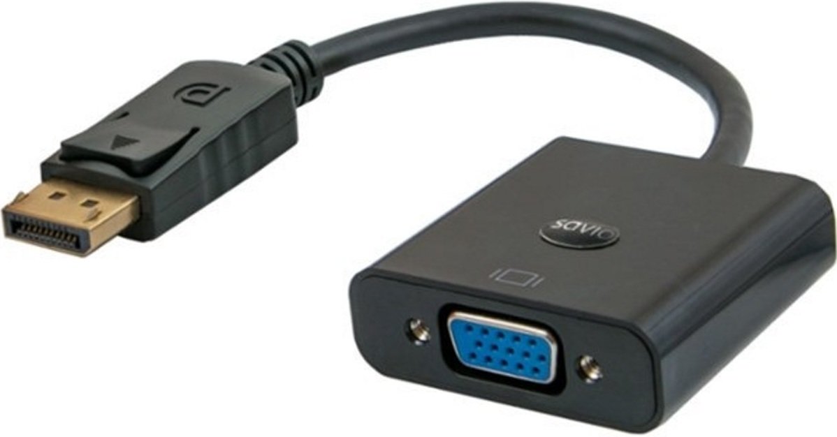 SAVIO 0.2 m Adapter DisplayPort - VGA - niskie ceny i opinie w Media Expert