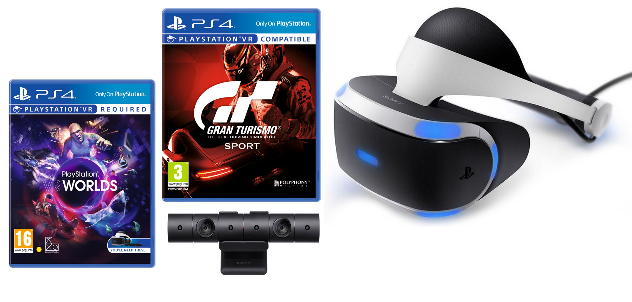 SONY PlayStation VR + Kamera + Gra Gran Turismo Sport + Gra VR Worlds Gogle  VR - niskie ceny i opinie w Media Expert