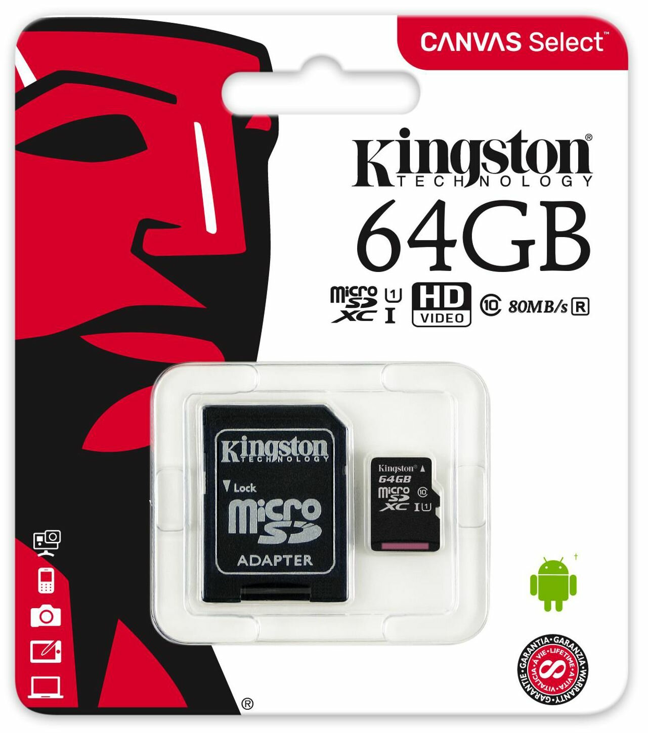 KINGSTON Canvas Select microSDXC 64GB + SD adapter Karta pamięci - niskie  ceny i opinie w Media Expert