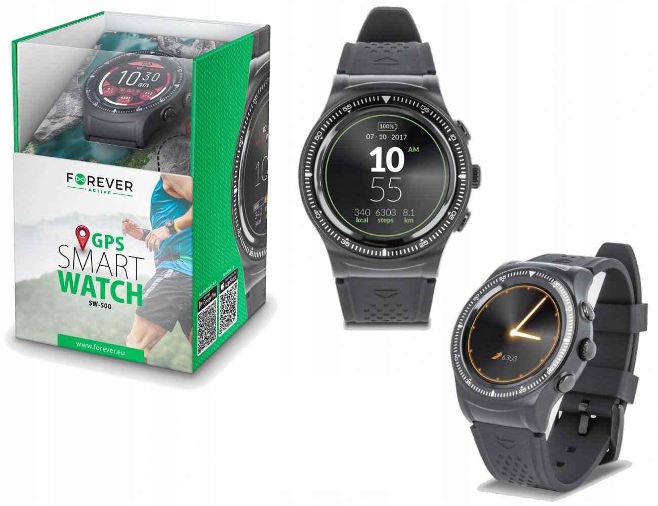 FOREVER SW-500 Czarny Smartwatch - niskie ceny i opinie w Media Expert