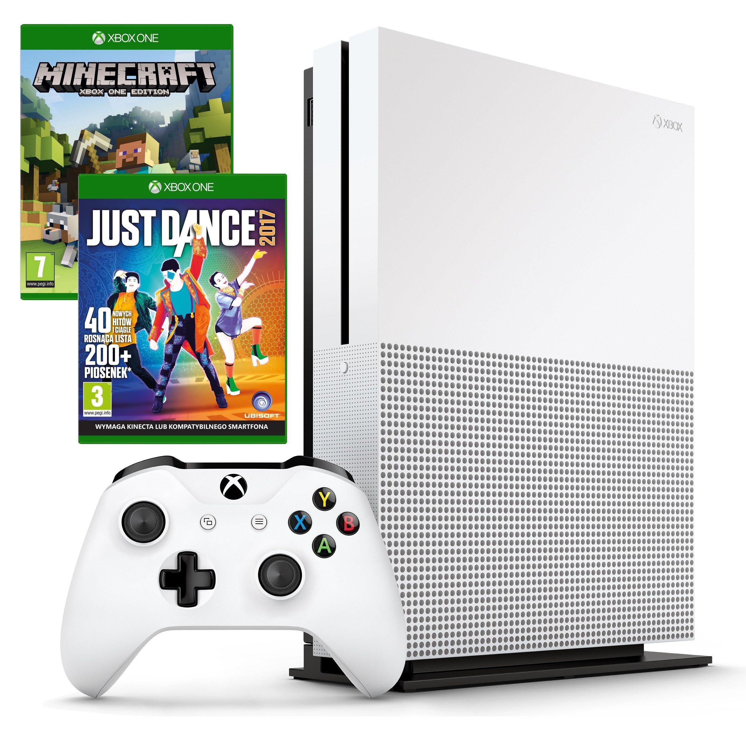 Microsoft Xbox One S 500gb Kontroler Kinect Gra Minecraft Gra Just Dance 2017 6m Live Gold Konsola Ceny I Opinie W Media Expert