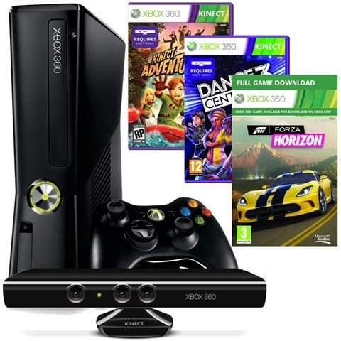 MICROSOFT Xbox360 250GB + Kinect + Forza Horizon + Dance Central 3 + Kinect  Adventures Konsola - niskie ceny i opinie w Media Expert