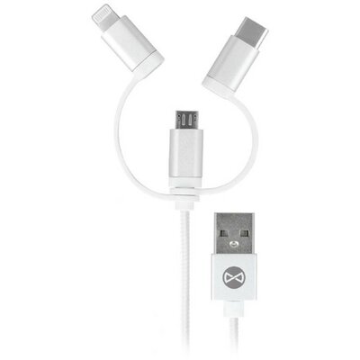 Фото - Кабель FOREVER Kabel USB - Lightning/USB-C/Micro USB  1 m 1 m Biały 