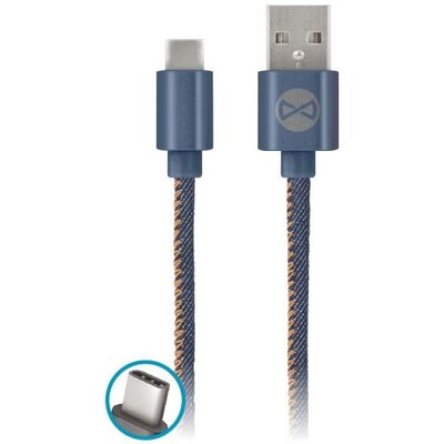 Фото - Кабель FOREVER Kabel USB - USB-C  Jeans 1 m Niebieski USB - Lightning 