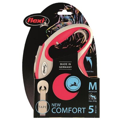 Zdjęcia - Pozostałe dla psów Flexi Smycz  New Comfort M  Czerwony (5 m - 25 kg)