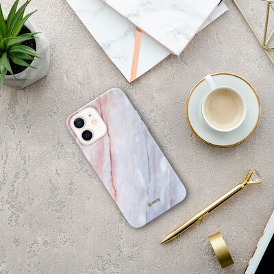 Zdjęcia - Etui CRONG   Marble Case do Apple iPhone 12 mini Różowy 