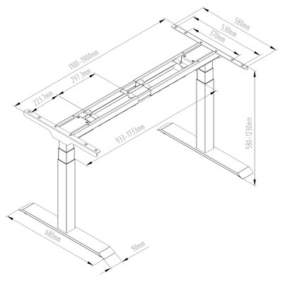 Zdjęcia - Biurko Ergosolid Stelaż   SR21W 