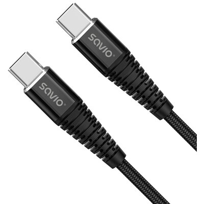 Фото - Кабель SAVIO Kabel USB-C - USB-C  CL-159 100W 1m Czarny SAVKABELCL-159 