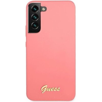 Фото - Чохол GUESS Etui  Silicone Script Metal Logo do Samsung Galaxy S22+ Fuksja Samsun 