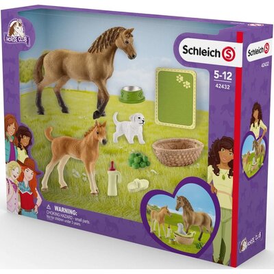 Фото - Фігурки / трансформери Schleich Zestaw figurek Zestaw pielęgnacyjny Quarter Horse + źrebię  42432 