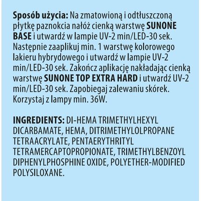 Zdjęcia - Lakier do paznokci SUNONE Top hybrydowy  Top Extra Hard 5ml 