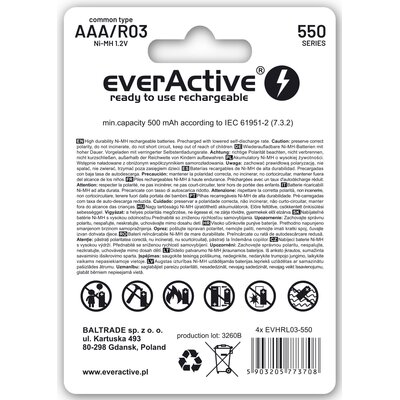 Zdjęcia - Bateria / akumulator everActive Akumulatorki R03/AAA 500 mAh  Infinity Line  R03/AAA 500 (4 szt.)