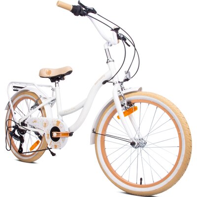 Фото - Дитячий велосипед Sun Baby Rower dziecięcy  Flower bike 20 cali dla dziewczynki Biało-beżowy 