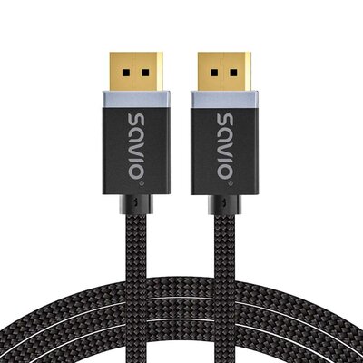 Zdjęcia - Kabel SAVIO  DisplayPort - DisplayPort  CL-176 3 m Czarny 