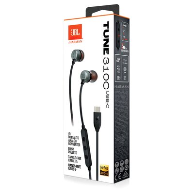 Zdjęcia - Słuchawki JBL  dokanałowe  Tune 310 USB-C Czarny TUNE 310C 