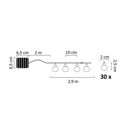 Фото - Прожектор / світильник Polux Girlanda solarna GOLDLUX Kulki 30 szt. 315236 Kulki 30 szt 315236 