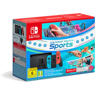 Konsola NINTENDO Switch Neon + Nintendo Switch Sports Gra NINTENDO SWITCH + NINTENDO Switch Online 12 miesięcy