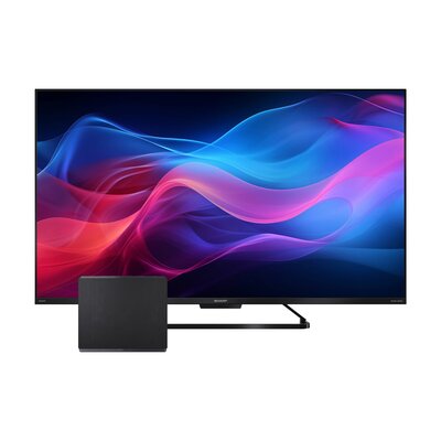 Telewizor SHARP 55GR8765E 55" QLED 4K 144Hz Google TV Dolby Atmos Dolby Vision HDMI 2.1 + Subwoofer SHARP CP-AWS0101 Czarny