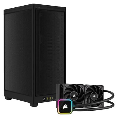 Chłodzenie wodne CORSAIR iCUE H115i RGB Elite + Obudowa CORSAIR 2000D Airflow Czarny