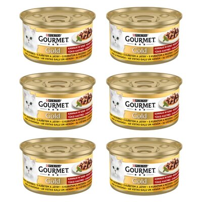 Karma dla kota GOURMET Gold Kurczak i wątróbka 6 x 85 g